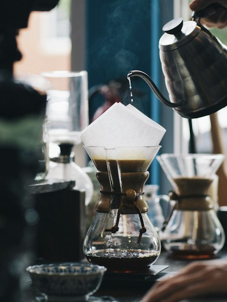 Coffee being prepared for a daily routine vlog